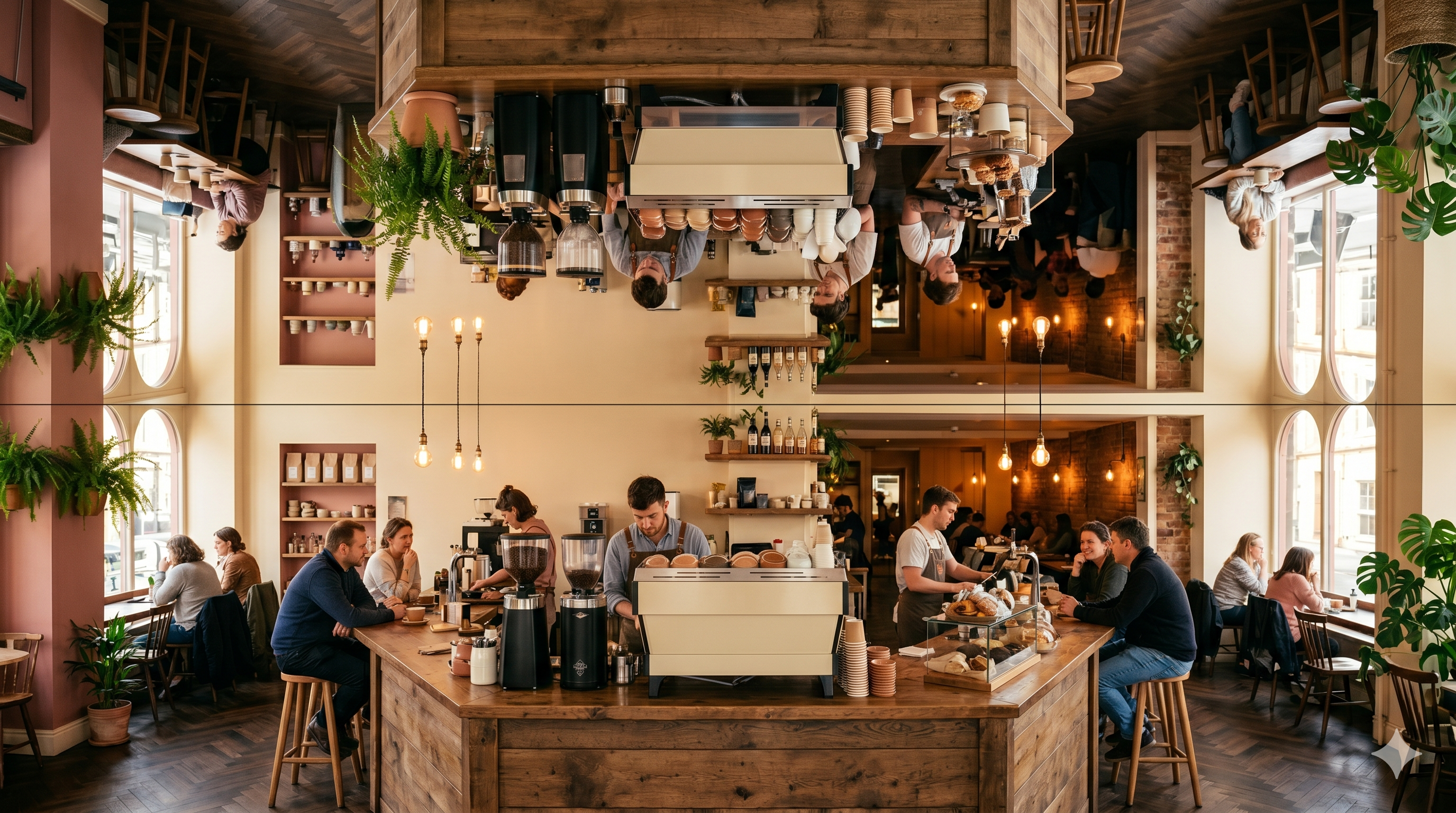 Surreal Mirror Coffee Shop