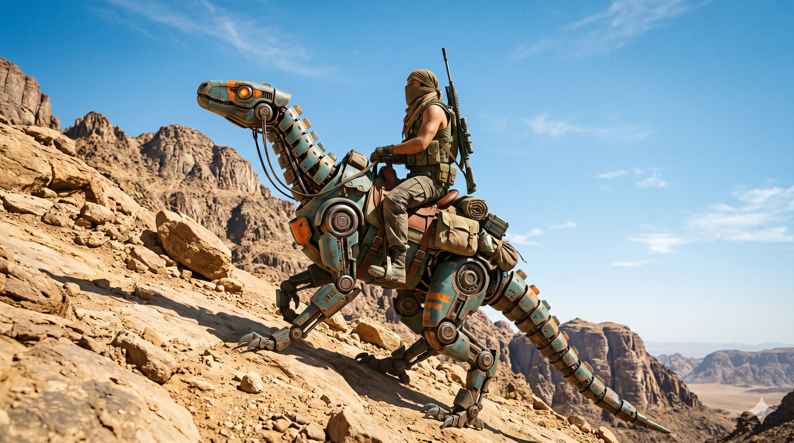 Desert Scout on Robotic Reptile Mount